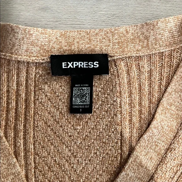 Express Tan Knit Cardigan and Skirt Set! Super cute, stretchy, stylish!Worn once - Picture 5 of 6